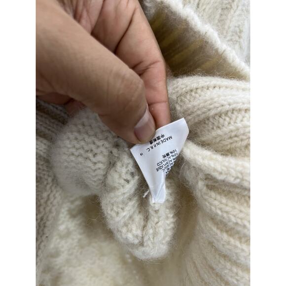 Cable Knit Fisherman Cardigan M Grandma Preppy Coastal Quiet Luxe Minimal Wool - Picture 10 of 16